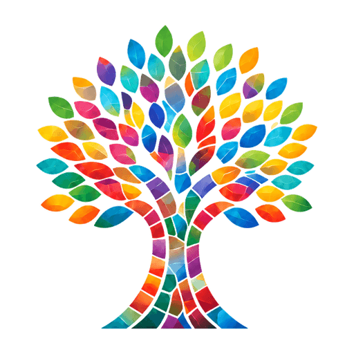 Árvore colorida, símbolo do Mosaico Educação